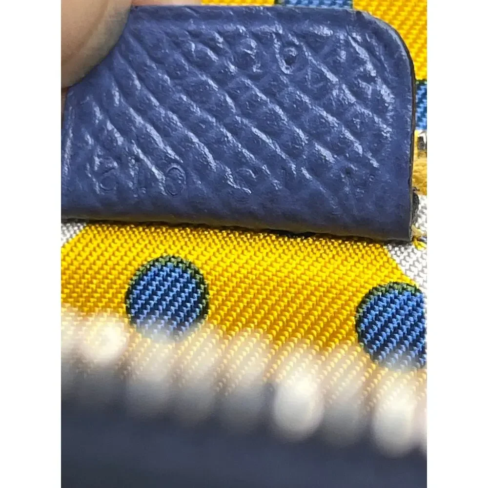 Hermès Blue Epsom Leather Silk In Long Zip Wallet Yellow Interior - Picture 6 of 16